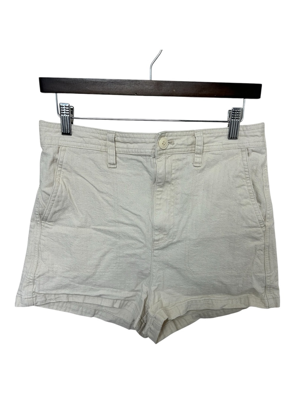 Madewell Cream High-Rise Cotton Shorts